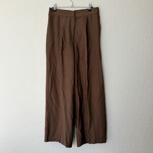 House Of Harlow 1960 Womens Pants Brown Medium Wide Leg High Rise Minimalist